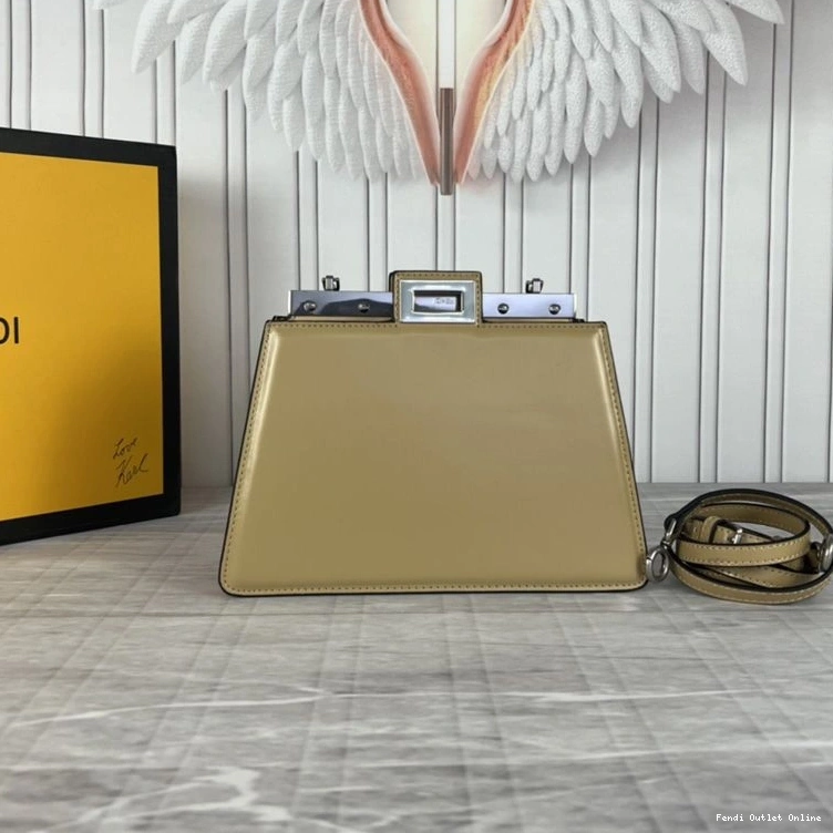 Affordable Calf Peekaboo Cut Leather Mini Bag In Fendi Khaki 0724